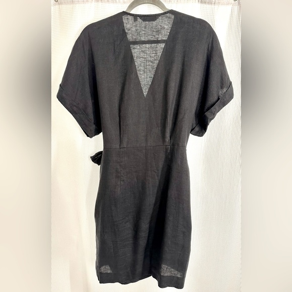 & Other stories linen wrap dress. Black. Small. - Picture 10 of 11